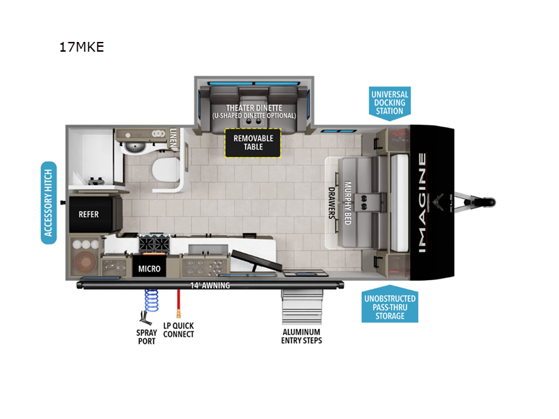 2025 Grand Design IMAGINE XLS 17MKE TRAVEL TRAILER